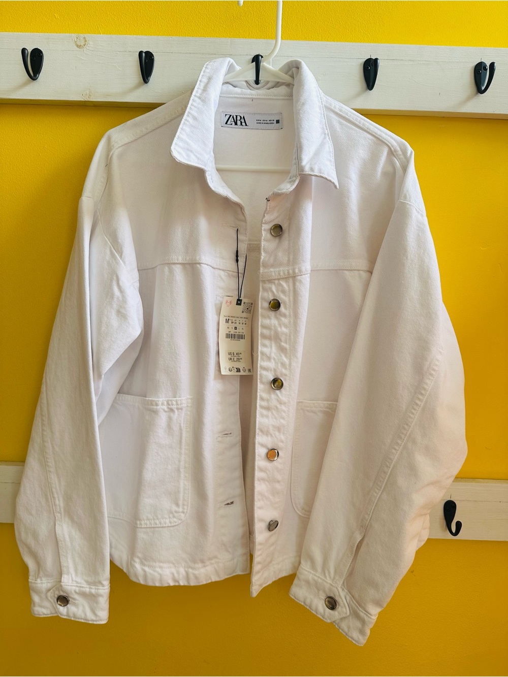 Zara White Denim Jacket
